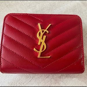 Saint Laurent Monogram Compact Zip Around Wallet